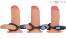 INTENSE ALEX ANILLO DOBLE VIBRADOR PENE 10 VIBRACIONES NEGRO