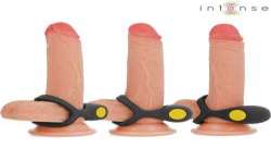 INTENSE ALEX ANILLO DOBLE VIBRADOR PENE 10 VIBRACIONES NEGRO
