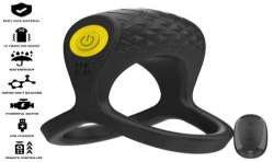 INTENSE ALEX ANILLO DOBLE VIBRADOR PENE 10 VIBRACIONES NEGRO