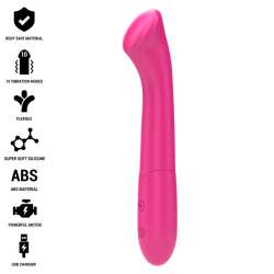 INTENSE PATY VIBRADOR 19 CM FLEXIBLE 10 VIBRACIONES MODELO 2 ROSA