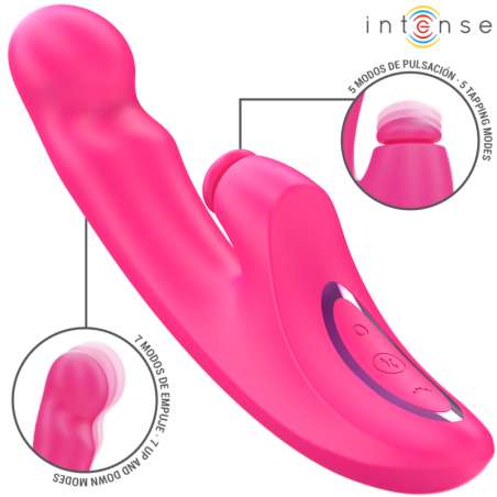 INTENSE EMI VIBRADOR 135 CM MULTIFUNCIaN 3 EN 1 10 VIBRACIONES ROSA
