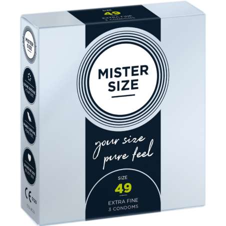 MISTER SIZE PRESERVATIVOS TALLA S 49 MM 3 UNIDADES