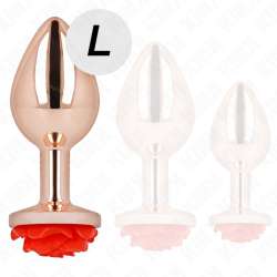 KINK PLUG ANAL ORO ROSADO ROSA ROJA L