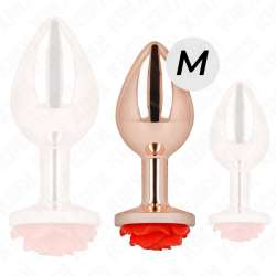 KINK PLUG ANAL ORO ROSADO ROSA ROJA M