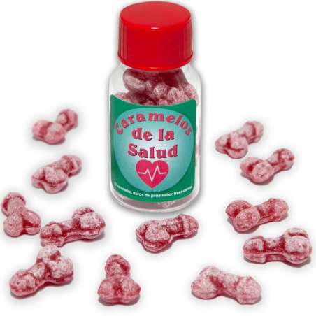 DIABLO PICANTE 12 CARAMELOS DE LA SALUD FORMA PENE FRESA CEREZA