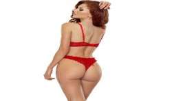 PASSION CATILLA SET TANGA TOP ROJO S M