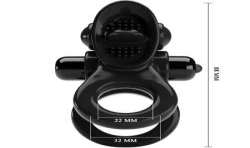 PRETTY LOVE PASSIONATE RING DOBLE ANILLO VIBRADOR ESTIMULADOR CLaTORIS NEGRO