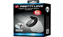 PRETTY LOVE DAHLIA ANILLO VIBRADOR ESTIMULADOR DE CLaTOIS 12 VIBRACIONES NEGRO