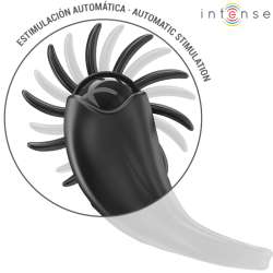 INTENSE MABEL ANILLO VIBRADOR 10 VIBRACIONES CON ESTIMULADOR DE CLaTORIS NEGRO