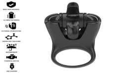 INTENSE MABEL ANILLO VIBRADOR 10 VIBRACIONES CON ESTIMULADOR DE CLaTORIS NEGRO