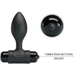 PRETTY LOVE VIBRA BUTT PLUG ANAL 10 VIBRACIONES NEGRO