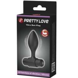 PRETTY LOVE VIBRA BUTT PLUG ANAL 10 VIBRACIONES NEGRO
