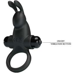 PRETTY LOVE ANILLO VIBRADOR ESTIMULADOR RABBIT CLaTORIS 10 VIBRACIONES NEGRO