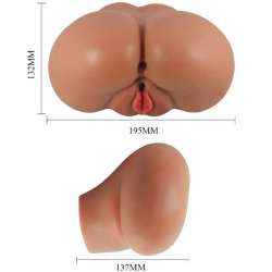 CRAZY BULL LUNA TRASERO VIBRADOR CON VAGINA Y ANO REALaSTICO NATURAL CONTROL REMOTO