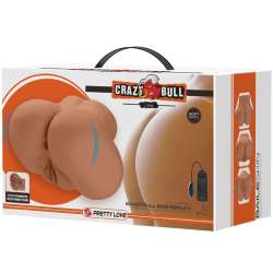 CRAZY BULL LUNA TRASERO VIBRADOR CON VAGINA Y ANO REALaSTICO NATURAL CONTROL REMOTO