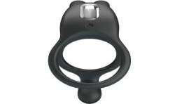 PRETTY LOVE SETH DOBLE ANILLO VIBRADOR RABBIT 7 VIBRACIONES NEGRO