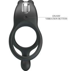 PRETTY LOVE SETH DOBLE ANILLO VIBRADOR RABBIT 7 VIBRACIONES NEGRO