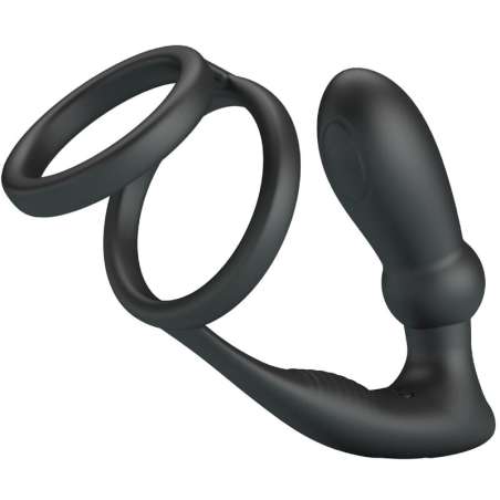 PRETTY LOVE EMONI ANILLO PENE PLUG ANAL 12 VIBRACIONES NEGRO
