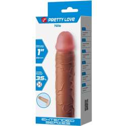 PRETTY LOVE NILE FUNDA PARA PENE CON EXTENSIaN DE 25 CM MULATO