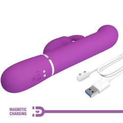 PRETTY LOVE COALE VIBRADOR RABBIT MULTIFUNCIaN 4 EN 1 MORADO
