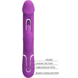 PRETTY LOVE KAMPAS VIBRADOR RABBIT MULTIFUNCIaN 3 EN 1 MORADO