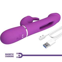 PRETTY LOVE KAMPAS VIBRADOR RABBIT MULTIFUNCIaN 3 EN 1 MORADO
