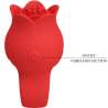 PRETTY LOVE JAE VIBRADOR DE DEDO FORMA DE ROSA 10 VIBRACIONES ROJO