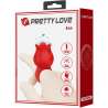 PRETTY LOVE JAE VIBRADOR DE DEDO FORMA DE ROSA 10 VIBRACIONES ROJO