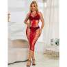 SUBBLIME 952327 VESTIDO DE REJILLA LARGO ROJO TALLA aNICA