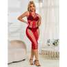 SUBBLIME 952327 VESTIDO DE REJILLA LARGO ROJO TALLA aNICA