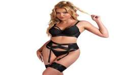 SUBBLIME 955243 SET SUJETADOR CON LIGUERO BONDAGE NEGRO L XL