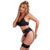 SUBBLIME 955243 SET SUJETADOR CON LIGUERO BONDAGE NEGRO L XL