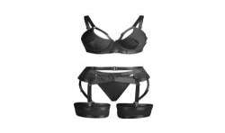 SUBBLIME 955243 SET SUJETADOR CON LIGUERO BONDAGE NEGRO L XL