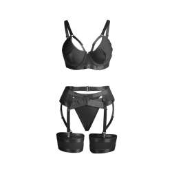SUBBLIME 955243 SET SUJETADOR CON LIGUERO BONDAGE NEGRO L XL