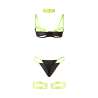 SUBBLIME 955274 SET SUJETADOR CON COLLAR Y DETALLES PARA PIERNAS VERDE FLUORESCENTE S M