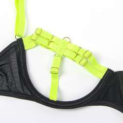 SUBBLIME 955281 SET SUJETADOR CON COLLAR Y DETALLES PARA PIERNAS VERDE FLUORESCENTE L XL