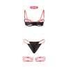 SUBBLIME 955304 SET SUJETADOR CON COLLAR Y DETALLES PARA PIERNAS ROSA FLUORESCENTE L XL
