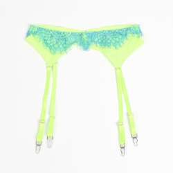 SUBBLIME 955311 SET SUJETADOR CON ENCAJE Y LIGUEROS VERDE Y AZUL S M