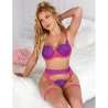 SUBBLIME 955366 SET SUJETADOR CON ENCAJE Y LIGUEROS ROSA Y MORADO L XL