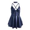 SUBBLIME 955410 VESTIDO CON TIRANTES DE CUERO AZUL S M