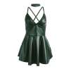 SUBBLIME 955434 VESTIDO CON TIRANTES DE CUERO VERDE S M
