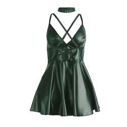 SUBBLIME 955441 VESTIDO CON TIRANTES DE CUERO VERDE L XL
