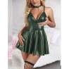 SUBBLIME 955441 VESTIDO CON TIRANTES DE CUERO VERDE L XL