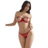 SUBBLIME 955519 CONJUNTO SUJETADOR CON CADENAS Y CORAZaN DE MALLA ROJO S M