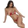 SUBBLIME 955519 CONJUNTO SUJETADOR CON CADENAS Y CORAZaN DE MALLA ROJO S M
