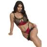 SUBBLIME 955533 CONJUNTO SUJETADOR CON CREMALLERA DE MALLA DE CHAROL ROJO S M