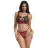 SUBBLIME 955540 CONJUNTO SUJETADOR CON CREMALLERA DE MALLA DE CHAROL ROJO L XL