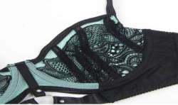 SUBBLIME 955557 CONJUNTO SUJETADOR CON CREMALLERA DE MALLA DE CHAROL VERDE S M