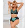 SUBBLIME 955557 CONJUNTO SUJETADOR CON CREMALLERA DE MALLA DE CHAROL VERDE S M