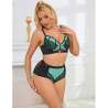 SUBBLIME 955564 CONJUNTO SUJETADOR CON CREMALLERA DE MALLA DE CHAROL VERDE L XL